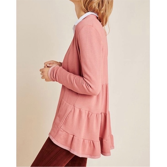 By Anthropologie Lila Mauv tiered cardigan - Picture 2 of 10